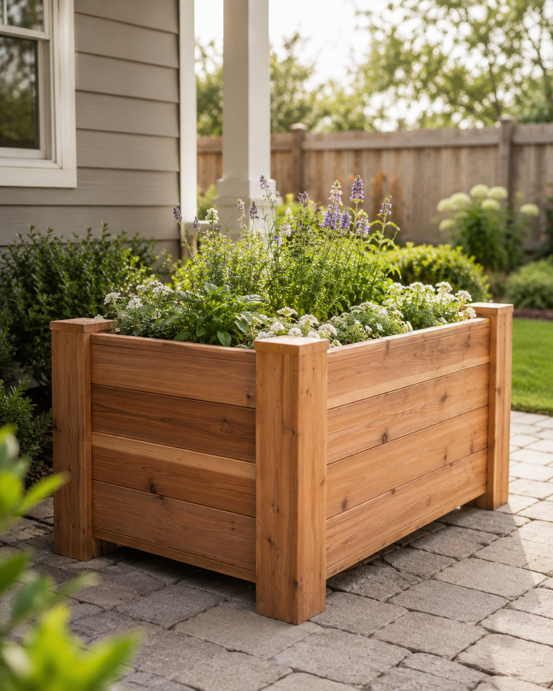 Garden planter box inspiration filled with flowers