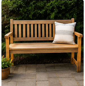 Outdoor wood bench inspiration for a porch, patio, or garden
